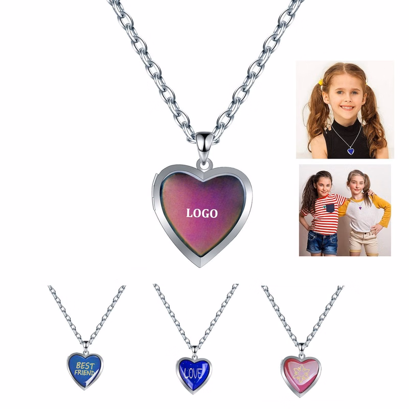 Heart Mood Locket Photo Necklace