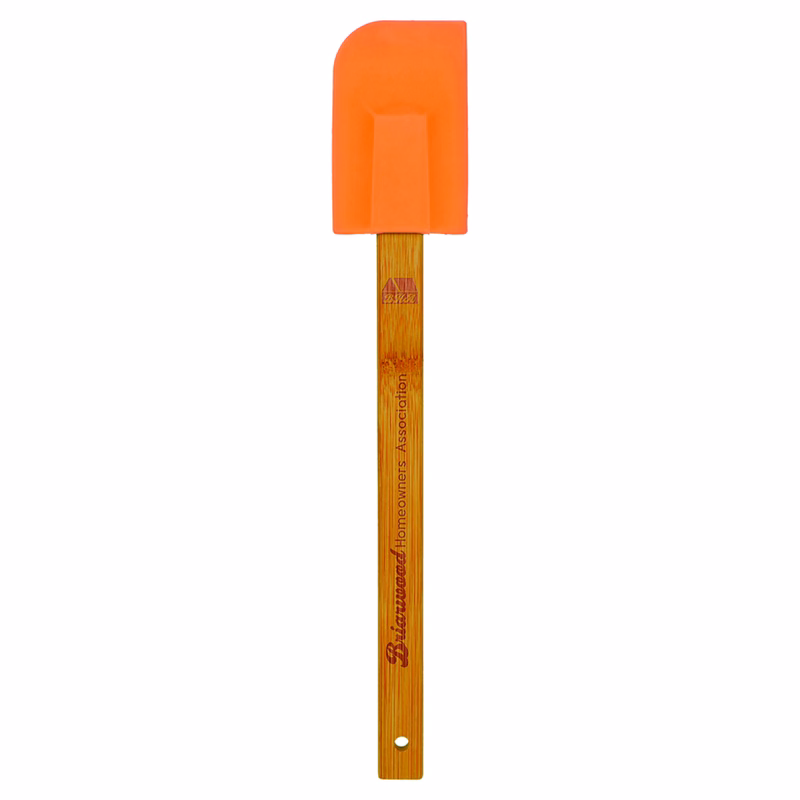 11" Orange Silicone Spatula w/ Bamboo Handle