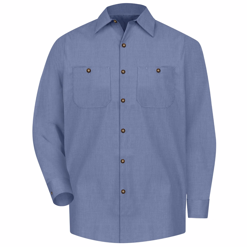 Red Kap® Men's Long Sleeve Geometric Microcheck Work Shirt