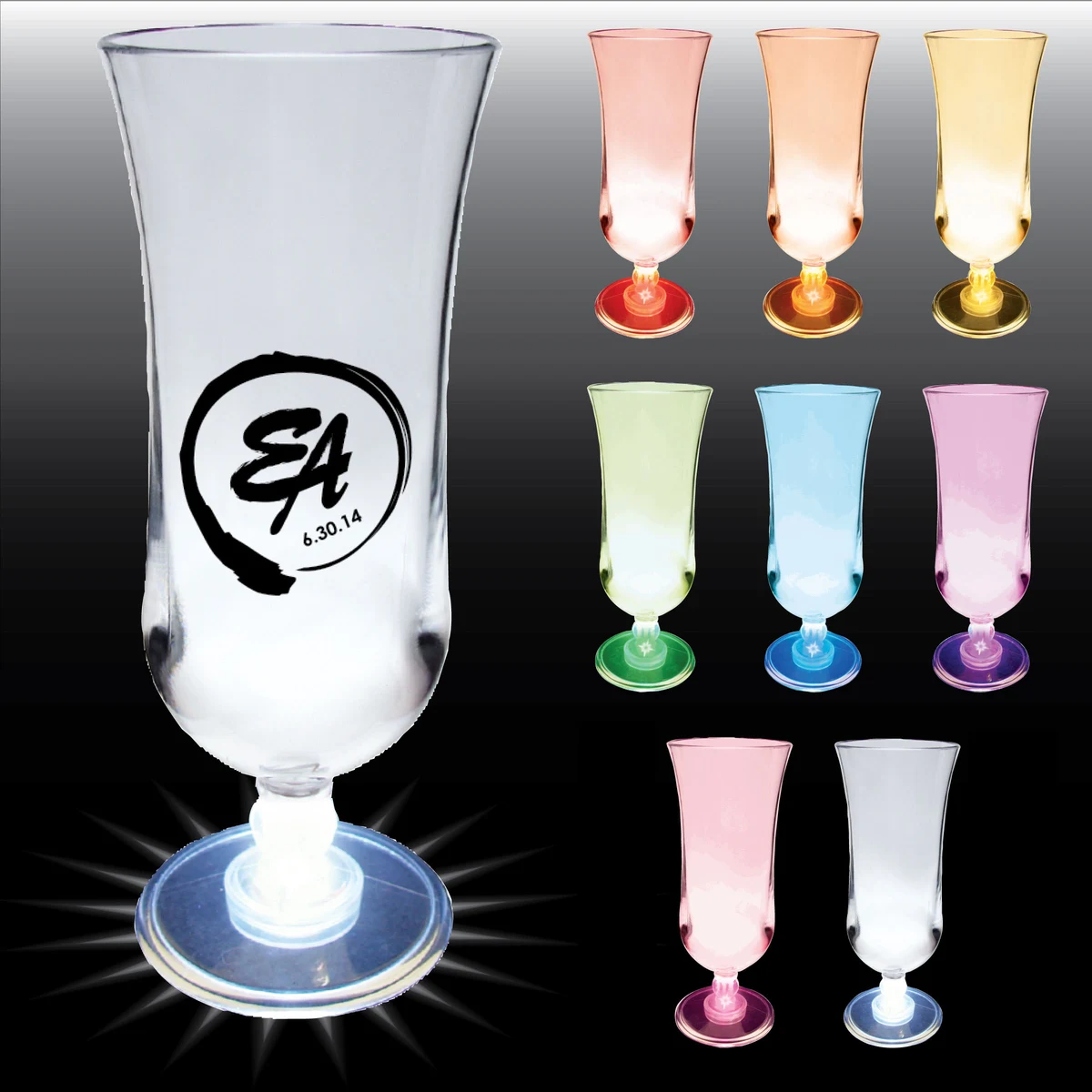 15oz Light Up Plastic Hurricane Glass 1