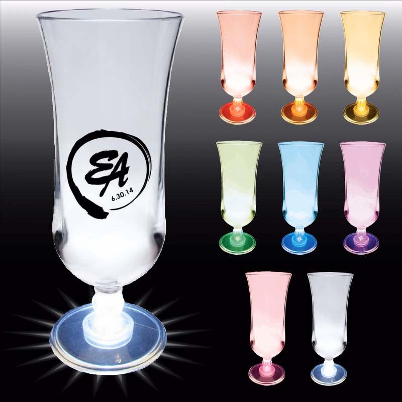 15oz Light Up Plastic Hurricane Glass