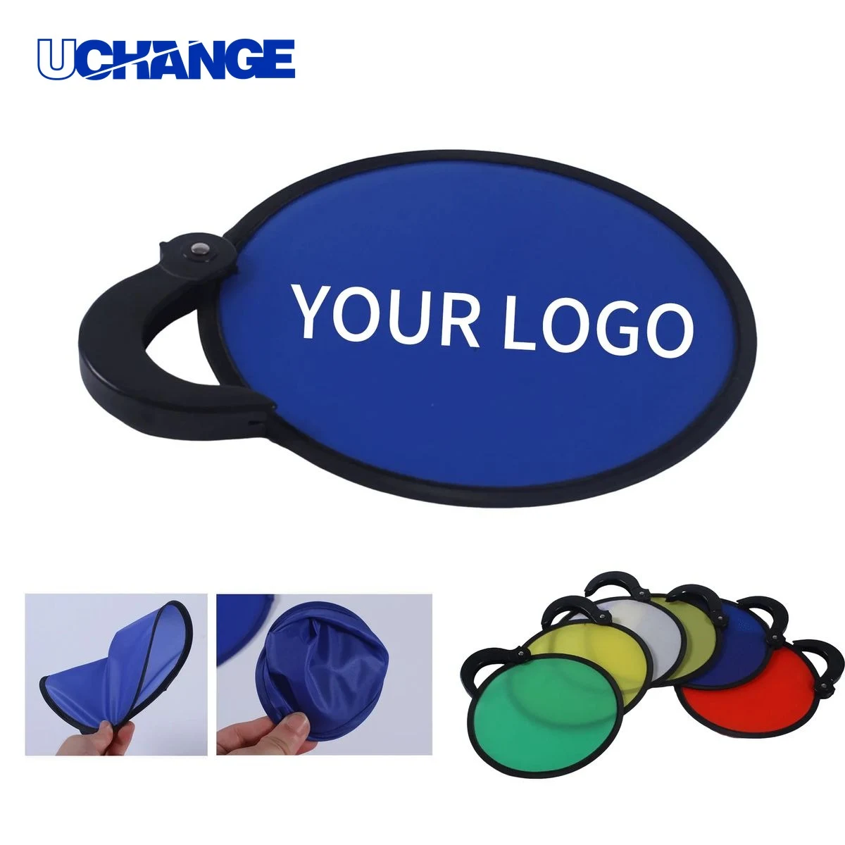 Portable Folding Disc Hand Fan with Storage Bag 1