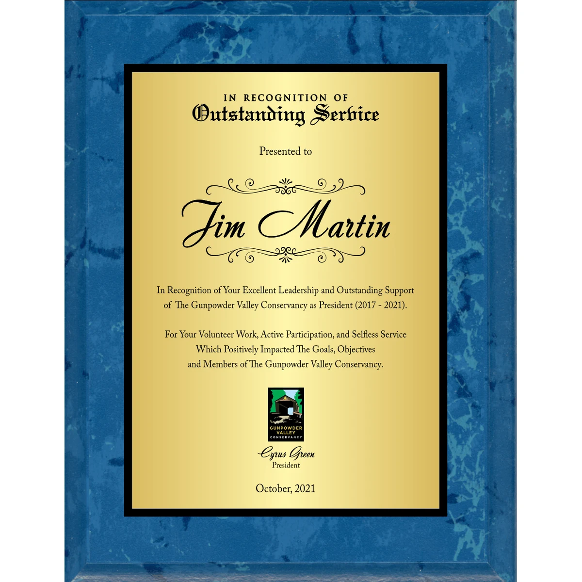 Marble Finish Plaque 1