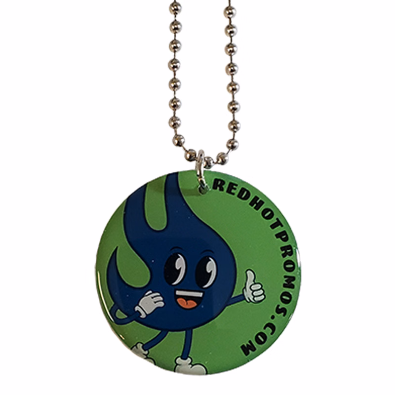 Ball Chain Necklace with Custom Pendant / Charm from 2.1 - 3 Sq. In.