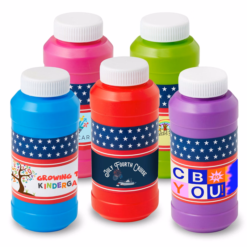 8 oz. Patriotic Bubbles with Full-Color Digital Label