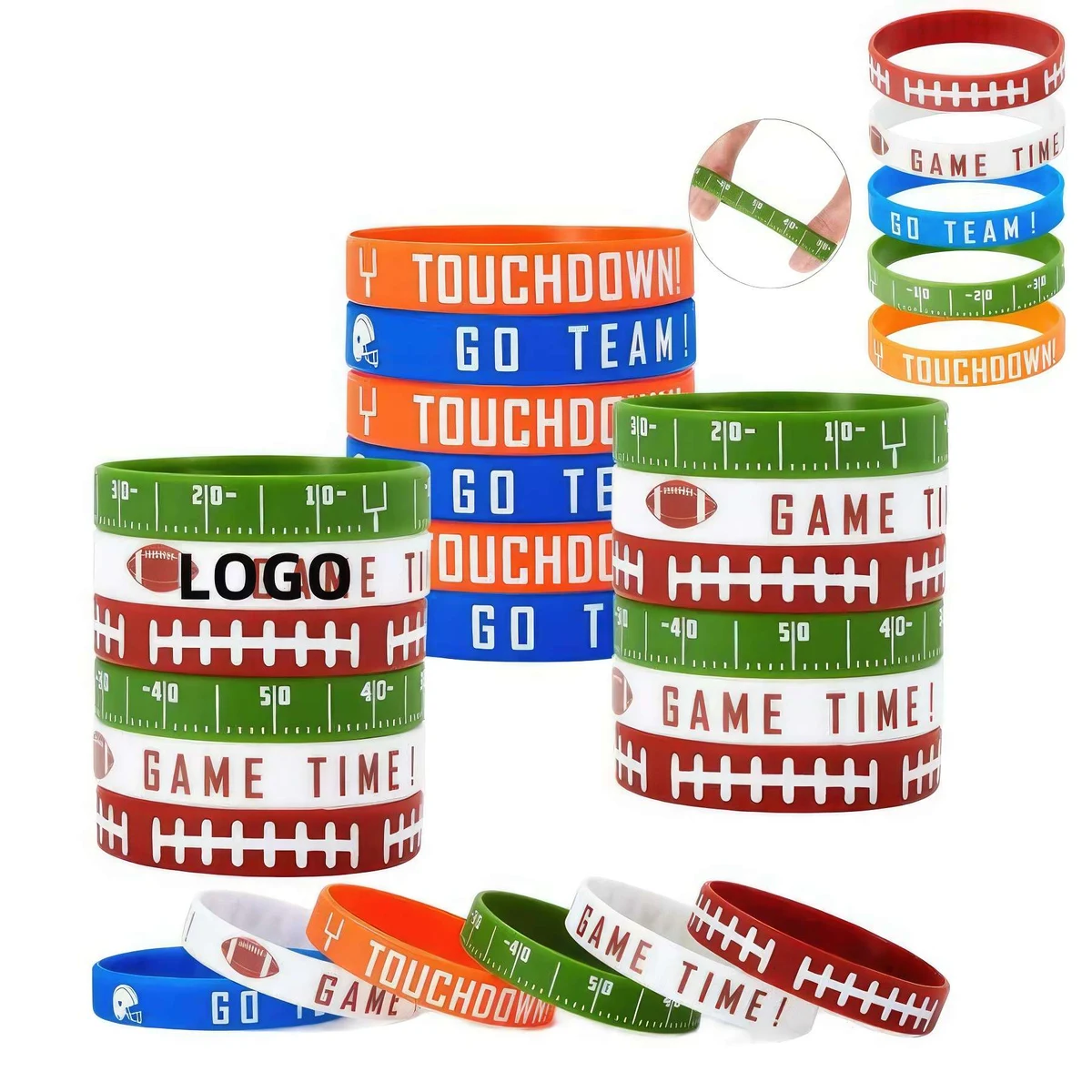 Custom Silicone Wristband Colored Rubber Stretch Bracelets 1