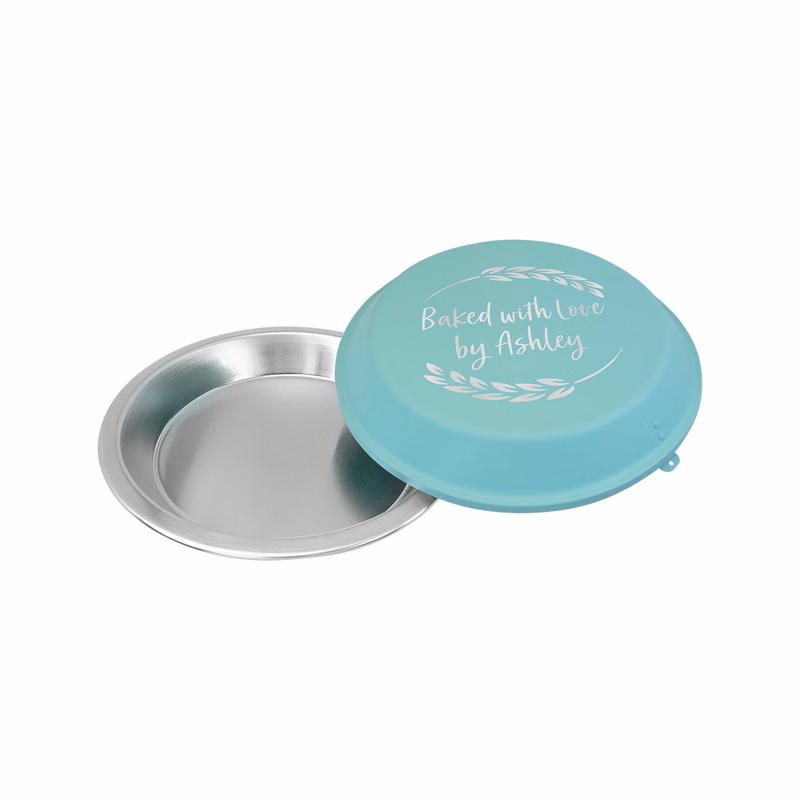 9" Aluminum Pie Pan with Teal Lid