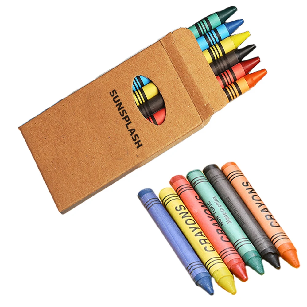Set of 6 Crayons in Various Colors 1