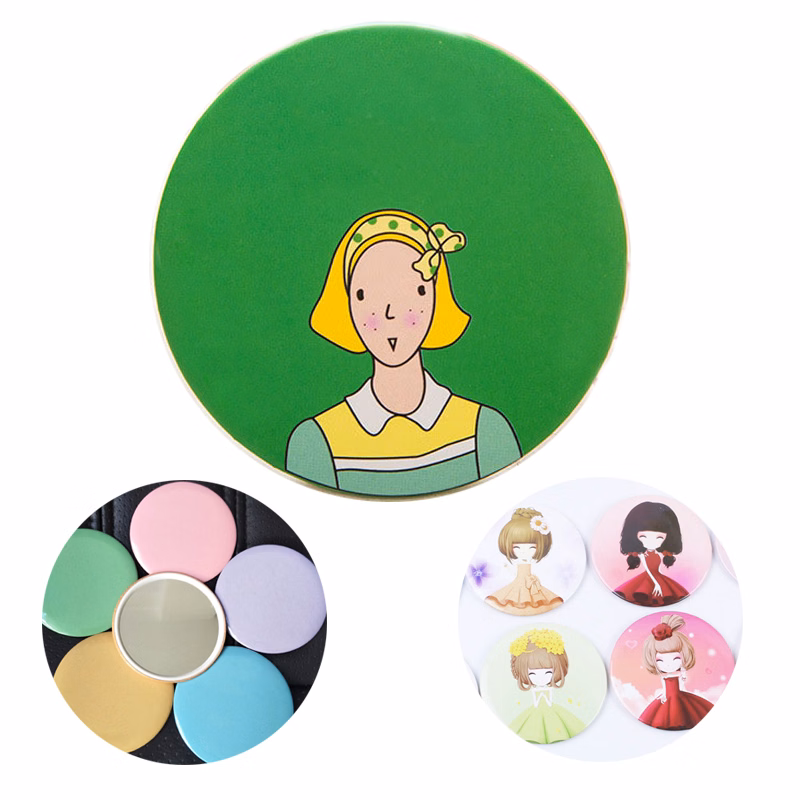 Round Tinplate Makeup Mirror