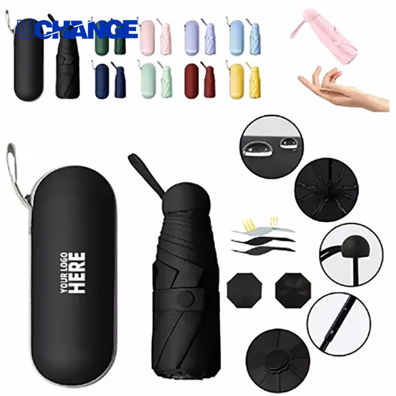Capsule-Style Outdoor Foldable Umbrella Compact Carry
