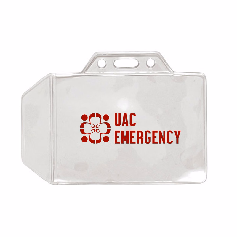 3.60" W x 2.60" H - Horizontal Clear Vinyl Badge Holder (1 Color Imprint)