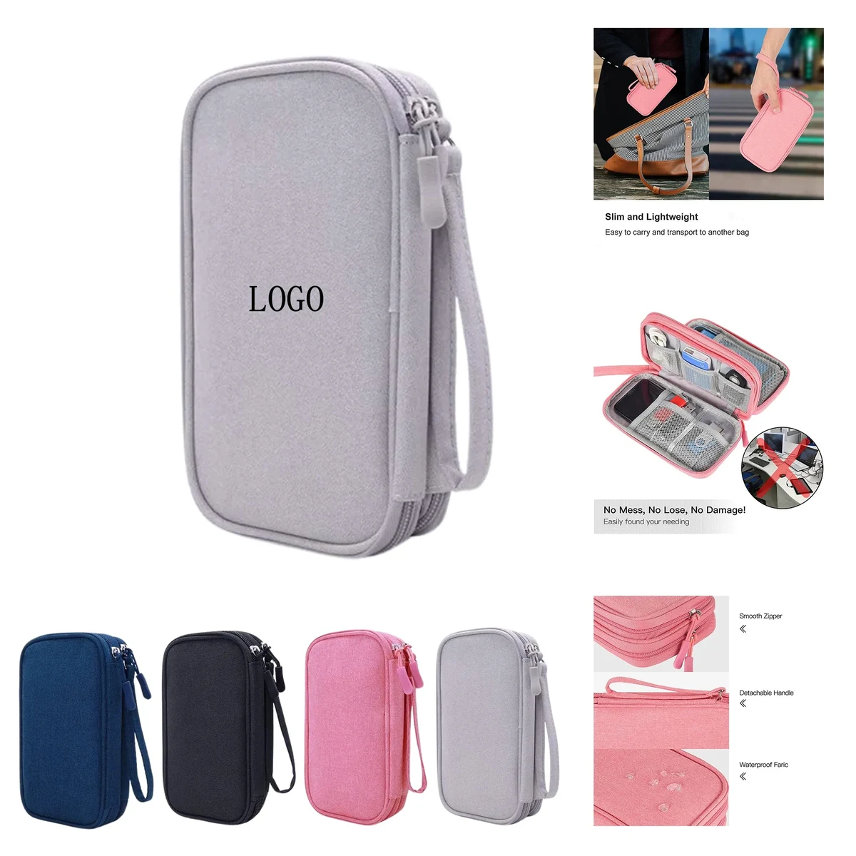 Portable Double Layer Digital Accessories Bag 1