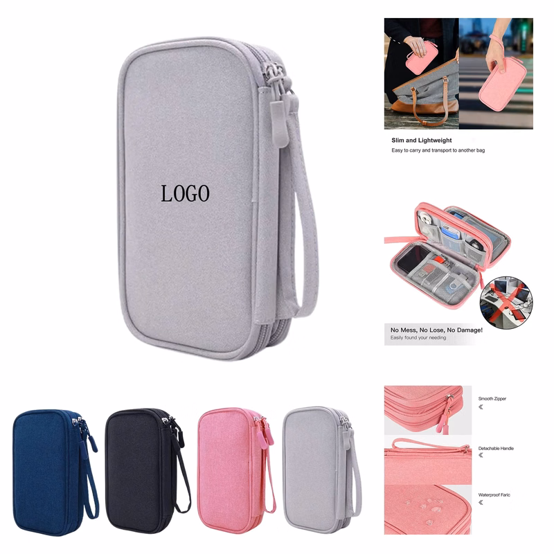Portable Double Layer Digital Accessories Bag