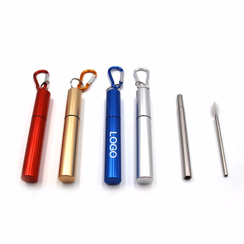 Reusalbe Stainless Steel Straw Keychain
