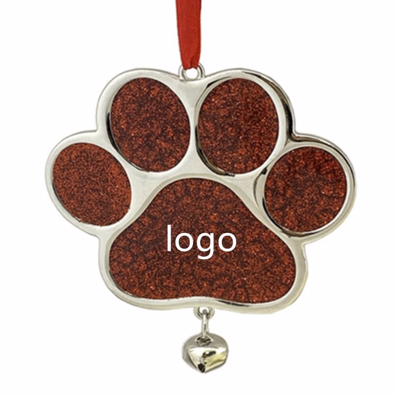 Dog Paw Alloy Christmas Ornament