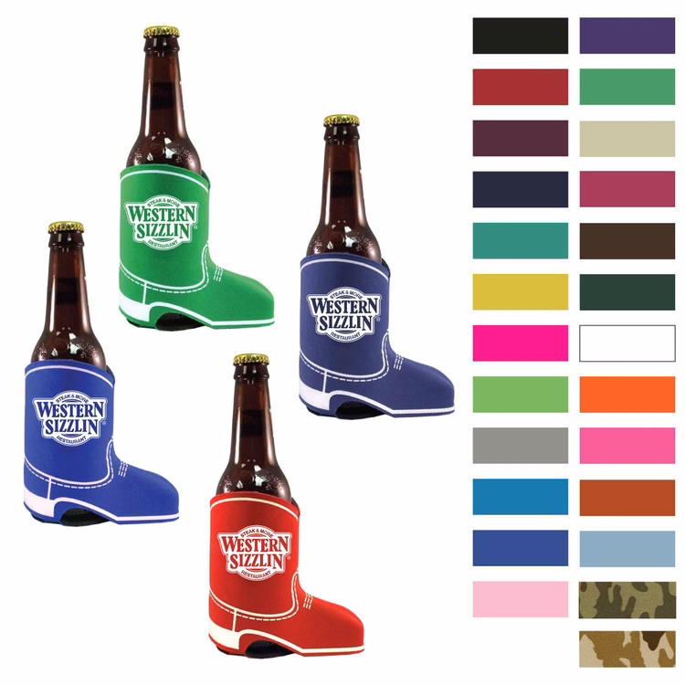 Cowboy Boot Shape Premium Foam Can Cooler-Screen Printed