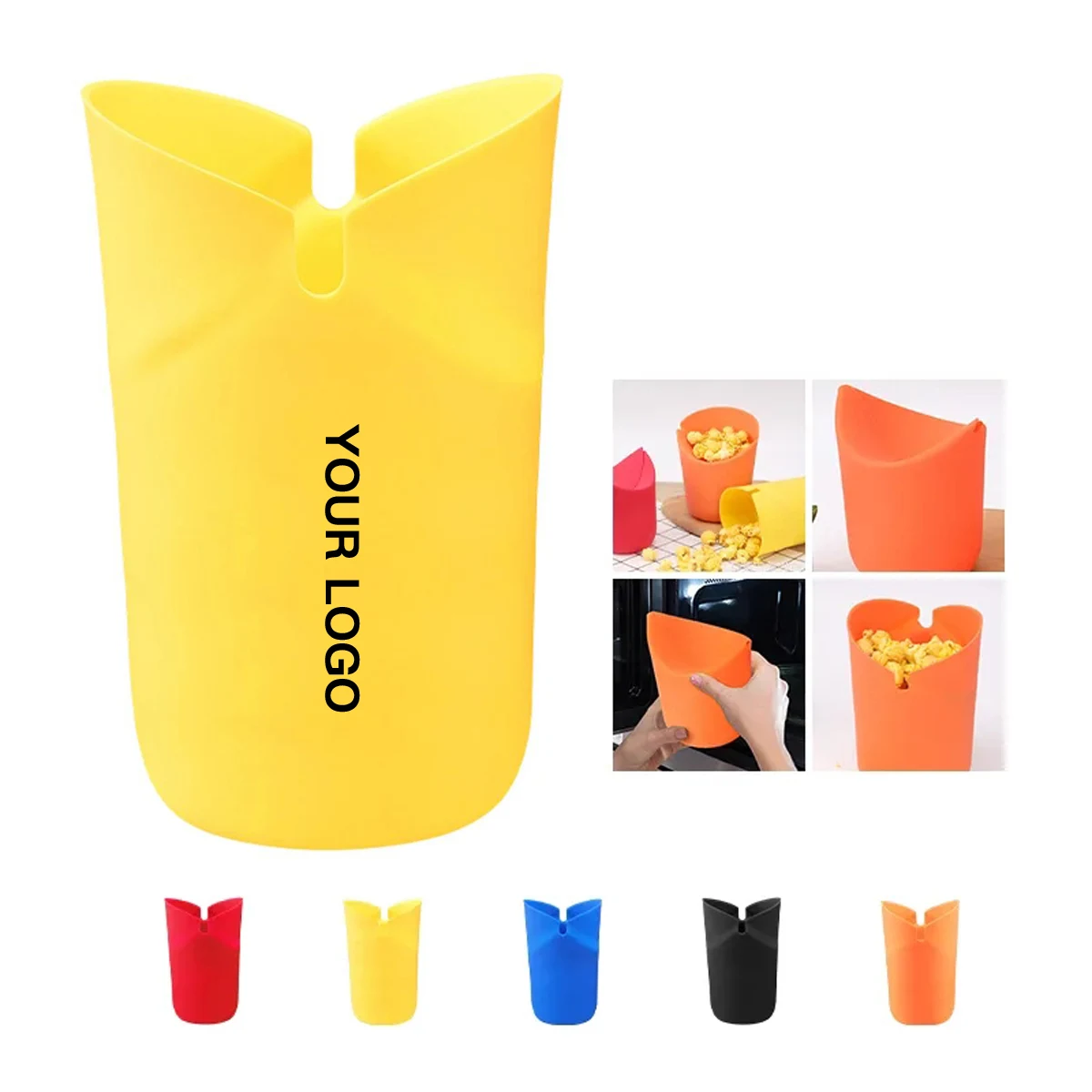 Silicone Popcorn Bowl with Collapsible Design 1
