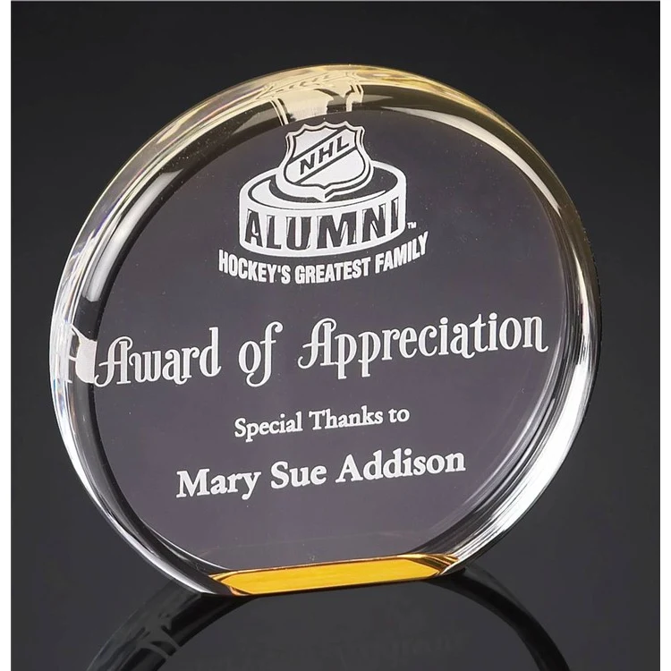 5" Diameter Gold Reflective Acrylic Award 1