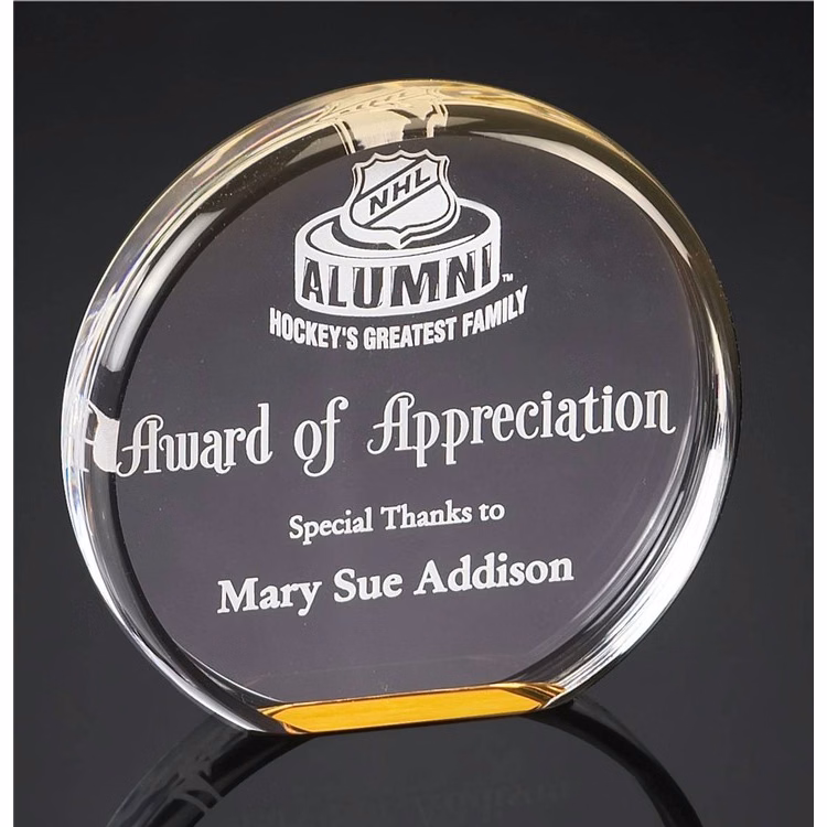 5" Diameter Gold Reflective Acrylic Award