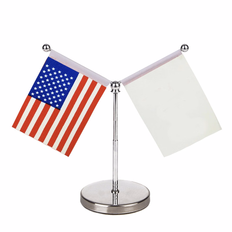 10" Metal Flagpole w/ Two Single Reverse Flags