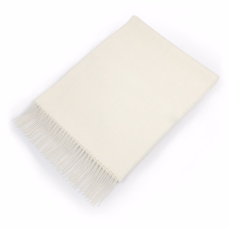 100% White Cashmere Scarf