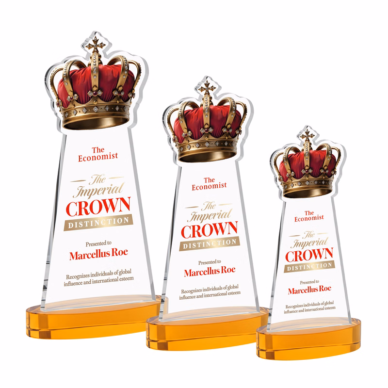 Crown VividPrint™ Award on Alberton Base - Amber