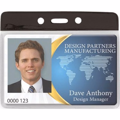 Vinyl Horizontal Top Load Badge Holder (4.10"x 3.5")(Clear)