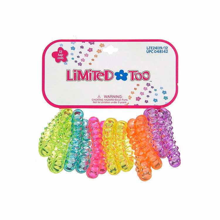 Hair Coils Sets - Neon Colors Translucent 12 Pack