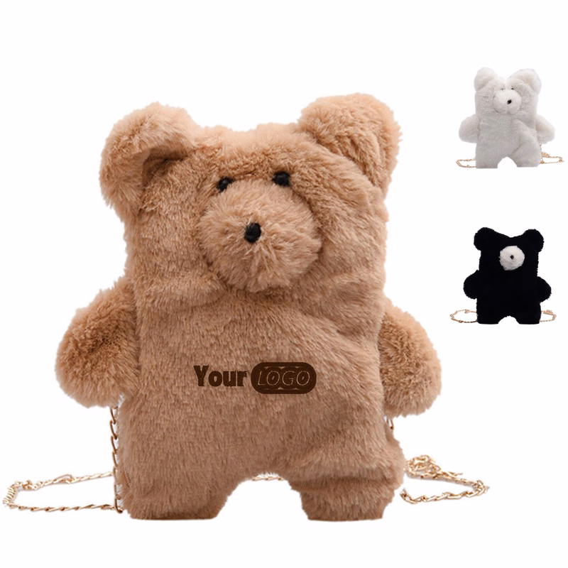 Cotton Large capacity bear shoulder crossover bag