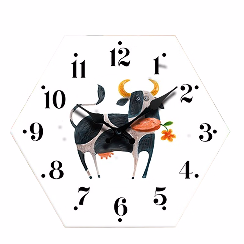 Wooden Hexagonal Wall Clock