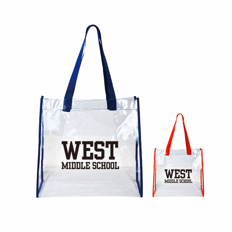 NFL Approved Clear Open Tote Bag with 19" Webbing Handles-Close Out
