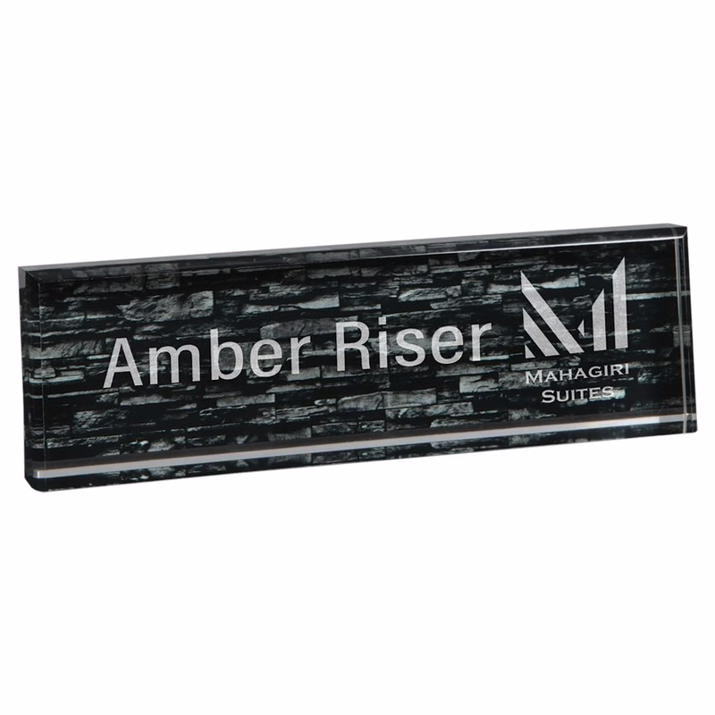 9.5" x 2.75" Grey Brick Acrylic Name Bar