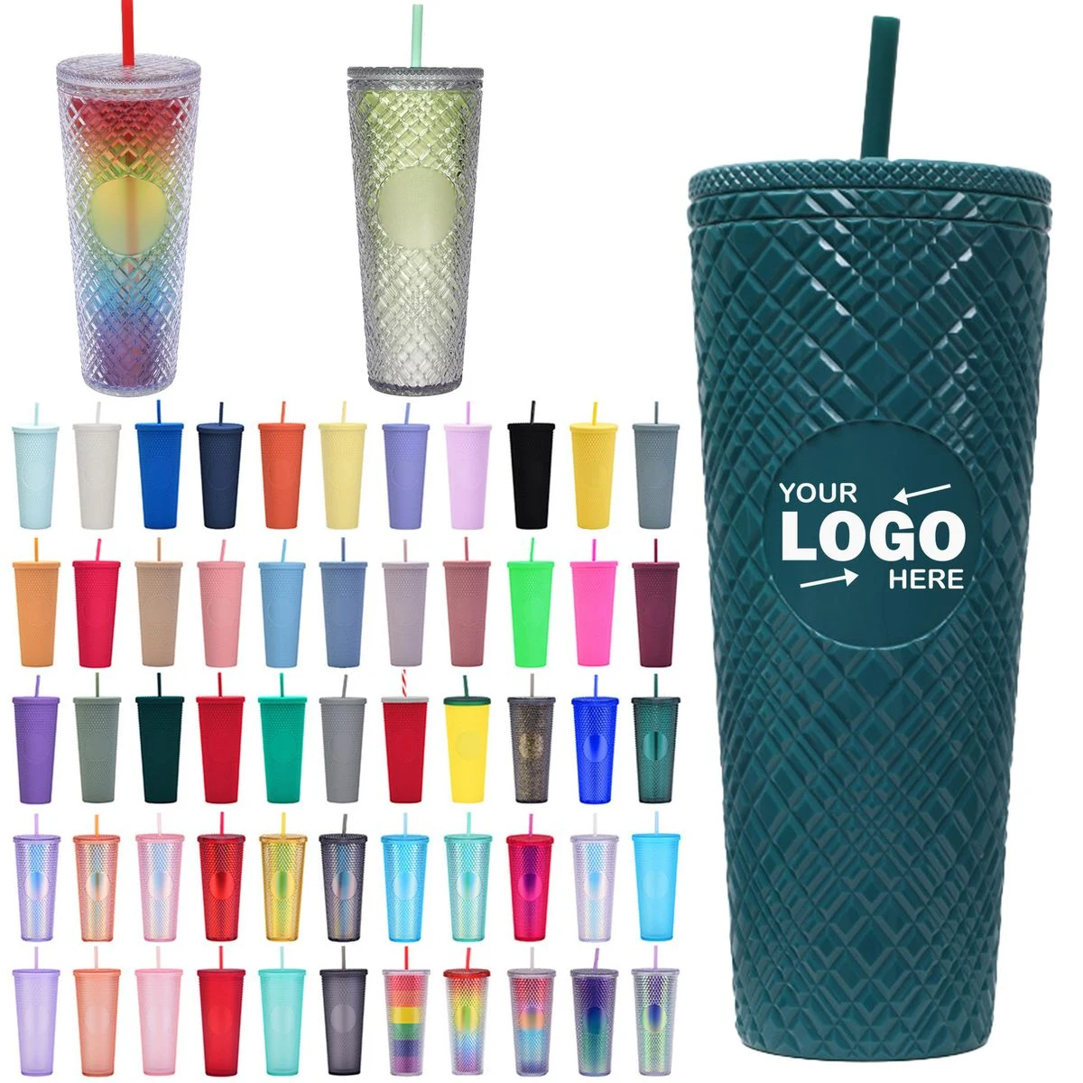 Multicolored 24oz PS Double layer Insulated Water Cup 1