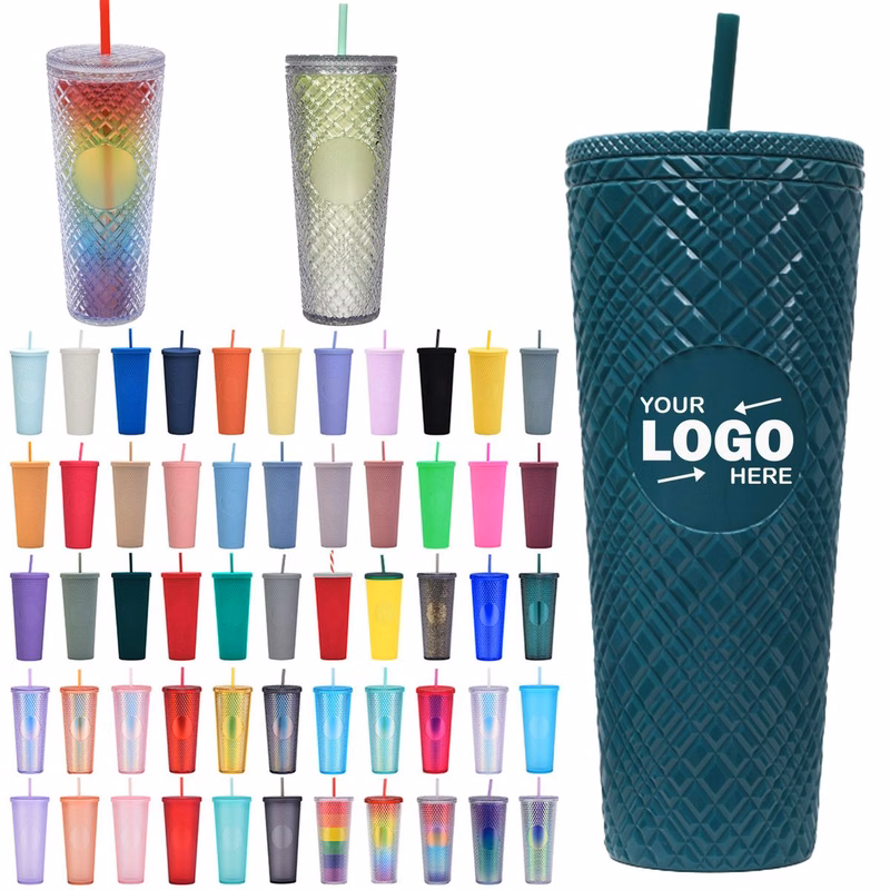 Multicolored 24oz PS Double layer Insulated Water Cup