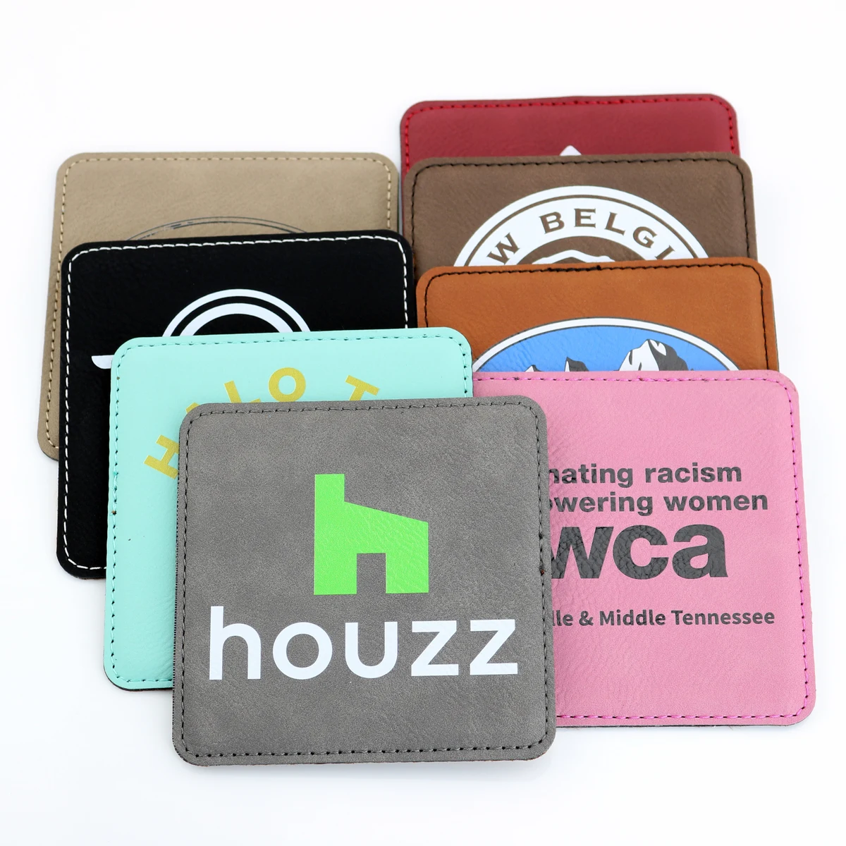 Leather Square Coasters (Faux Leather / Leatherette) 1