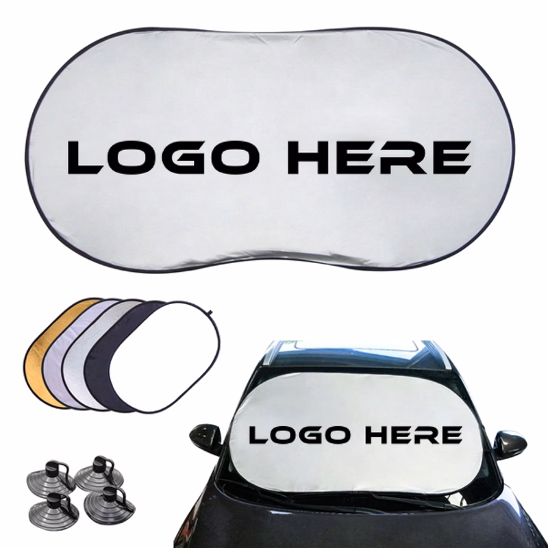 MOQ 100 Foldable Car Windshield Sunshade With Suction Cup