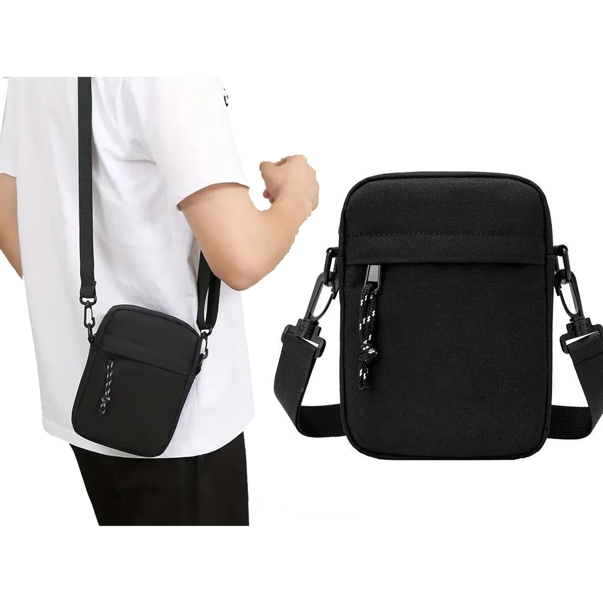 Canvas Crossbody Vertical Shoulder Bag 1