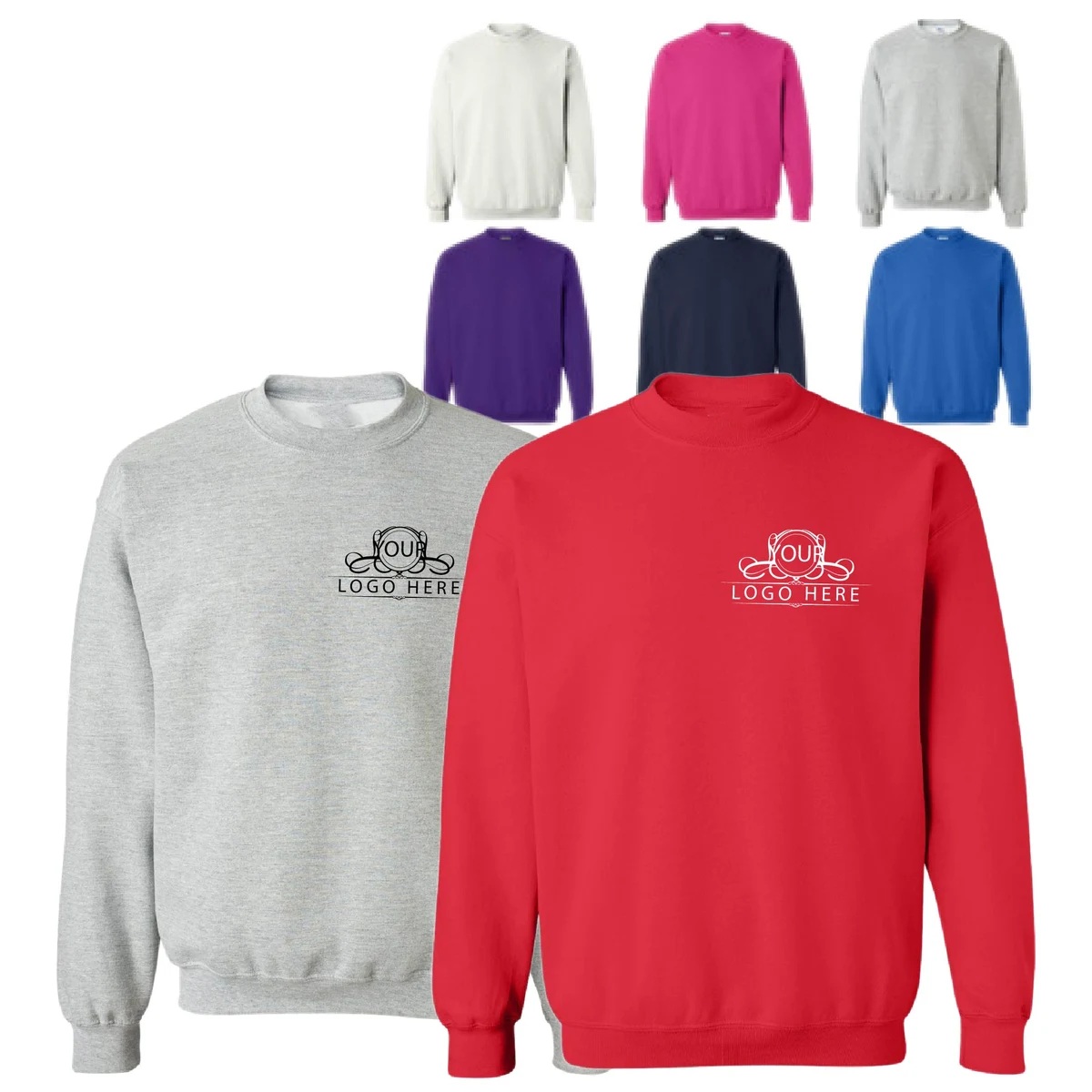 Fleece Raglan Crew Neck Sweatshirt, custom hoodie or sweatshirt with logo imprint 1
