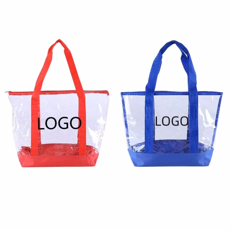 Reusable Zipper Closure Clear Tote Bag