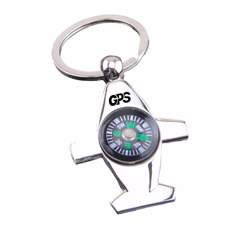 Airplane Shaped Keychain w/ Compass