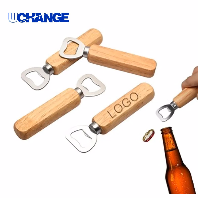 Wood Handle Bottle Opener for Home Bars & Promotional Gifts
