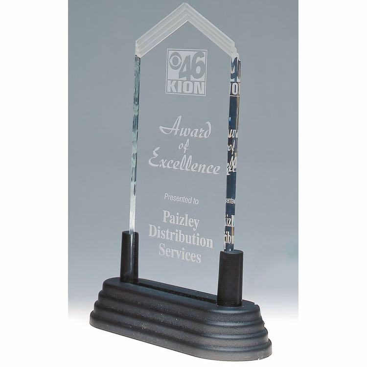 7" Pop-In Clear Frosted Arrow Acrylic Award
