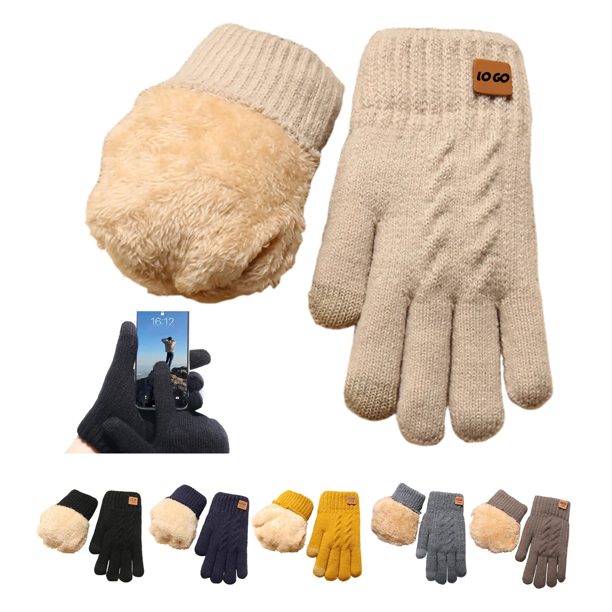 PlushLined Touchscreen Knit Gloves 1
