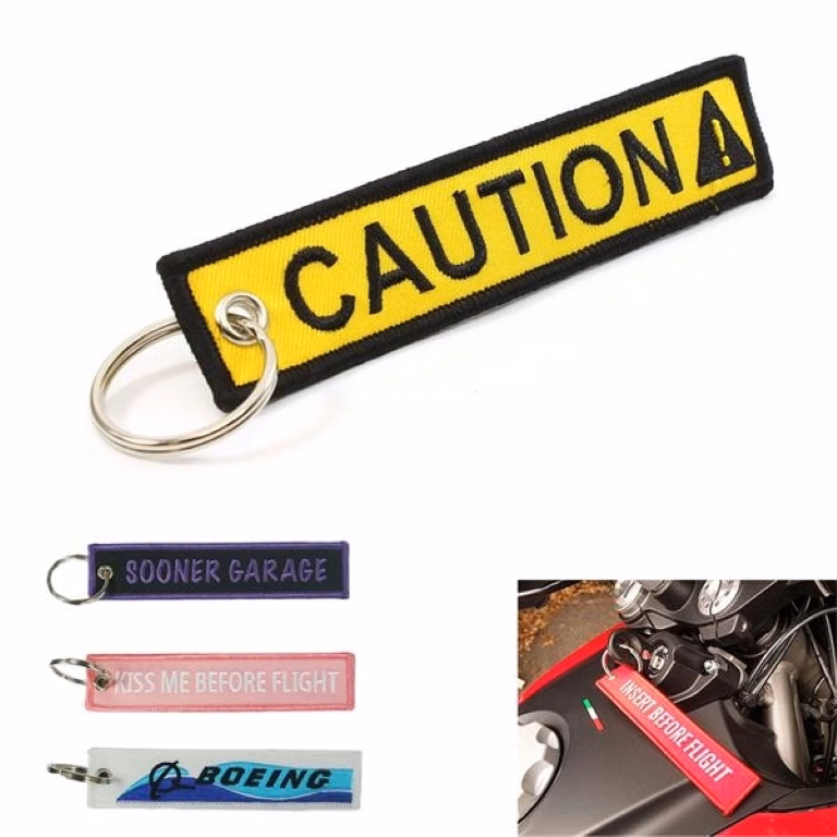 Caution Key Chain Safety Tag