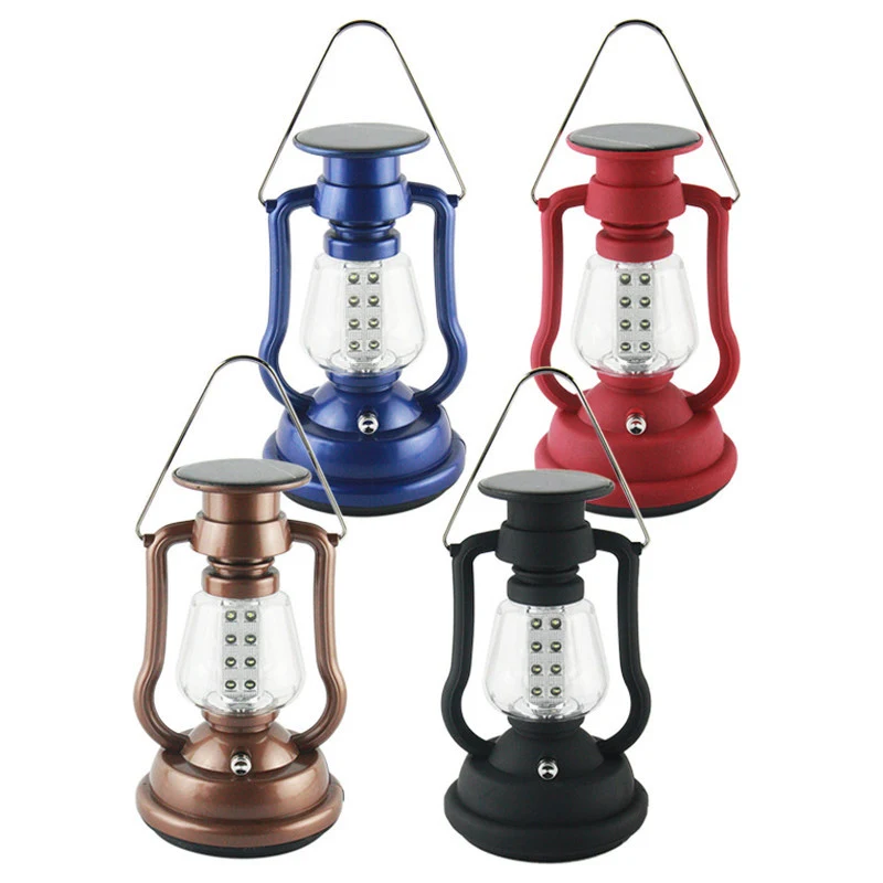 Retro Hanging Led Solar Powered Lantern For Camping 1