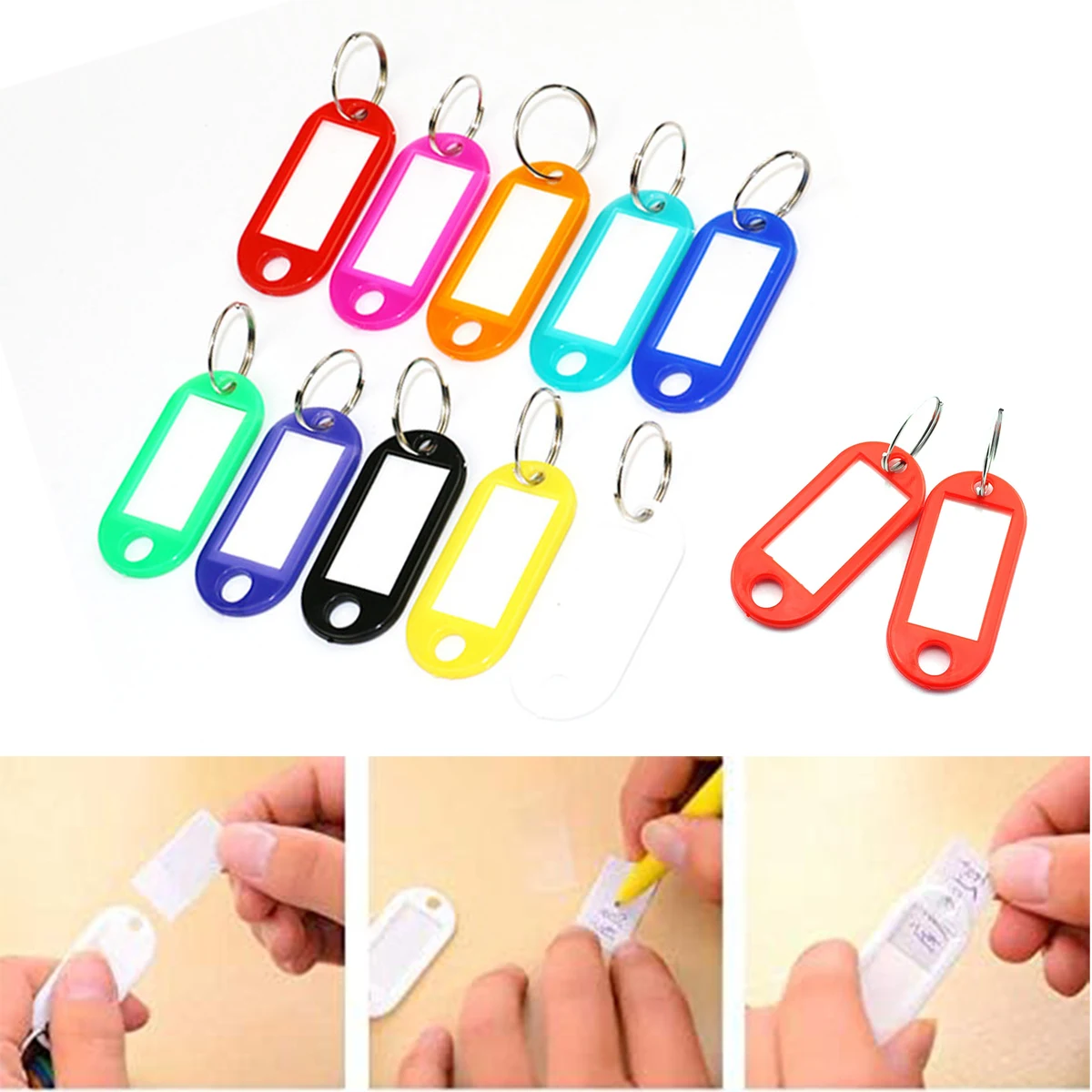 40pcs Red Key Ring Label Tags 1