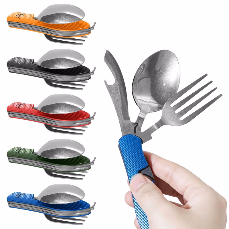 4-in-1 Stainless Steel Camping Eating Utensil