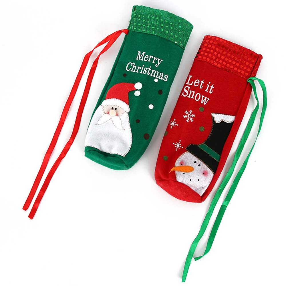 Christmas Glittery Wine Bottle Cover 1