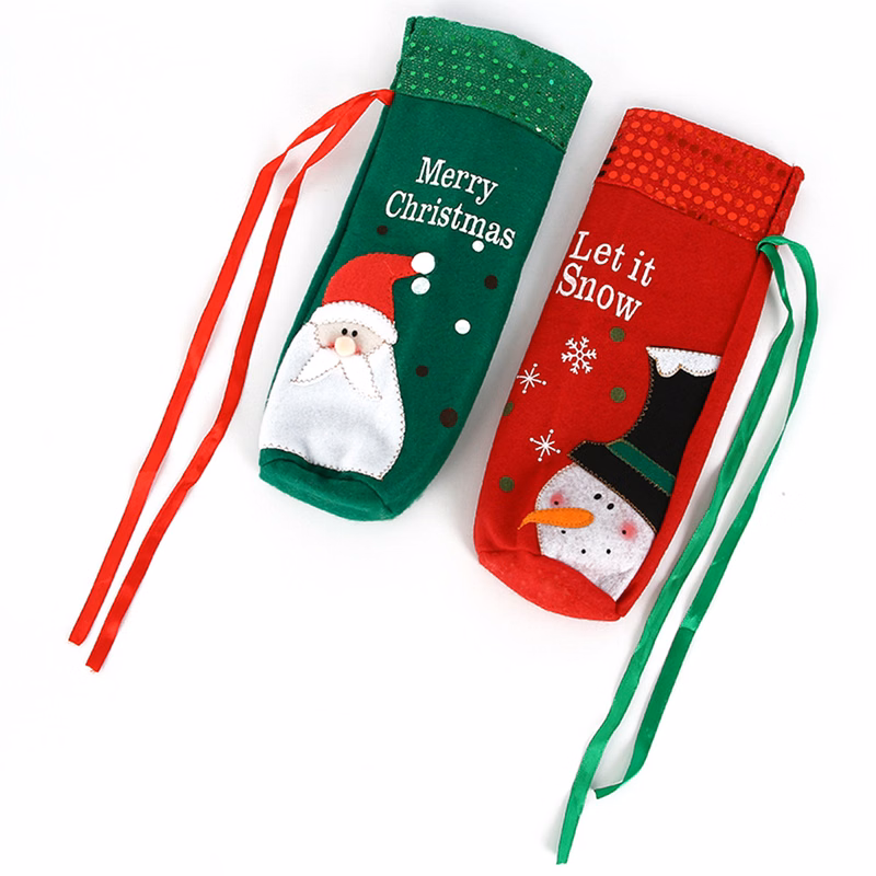Christmas Glittery Wine Bottle Cover