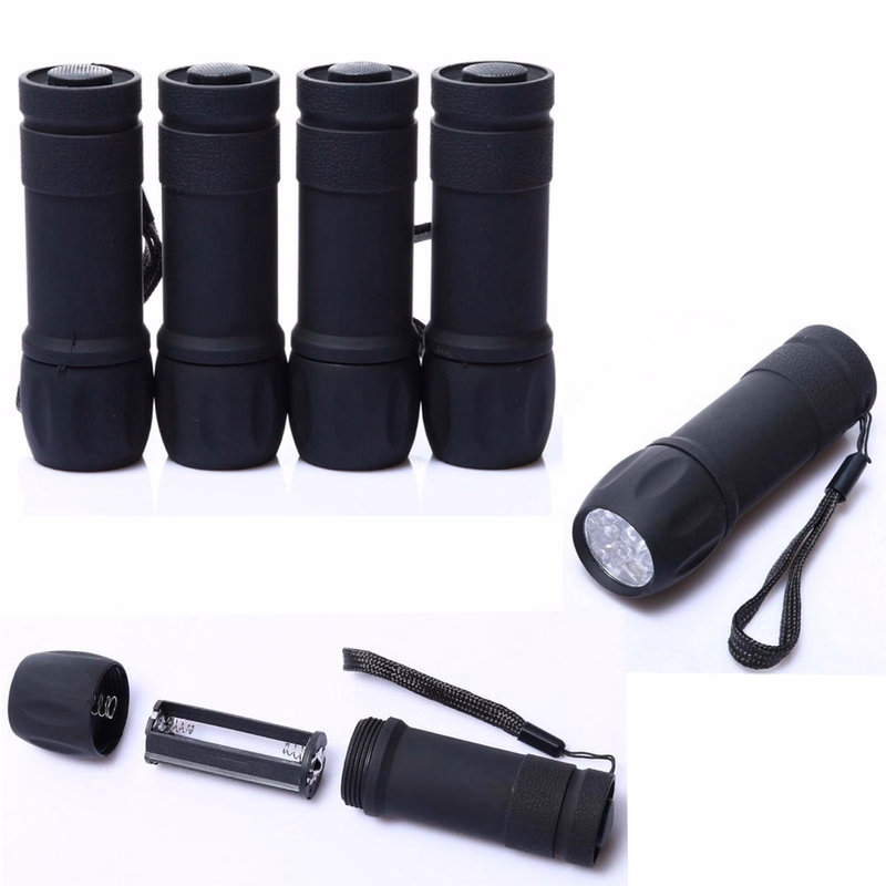 Mini Black Handheld Led Flashlight With Strap